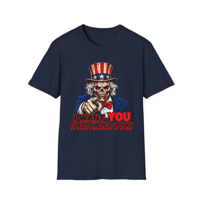 Skull Uncle Sam "I Want You to Keep America Spooky" T-Shirt