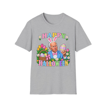 Happy Halloween Easter Bunny Tee | Funny Joe Biden Holiday Shirt | Unisex T-Shirt