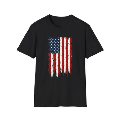 Distressed American Flag | Vintage Patriotic Graphic | Unisex T-Shirt