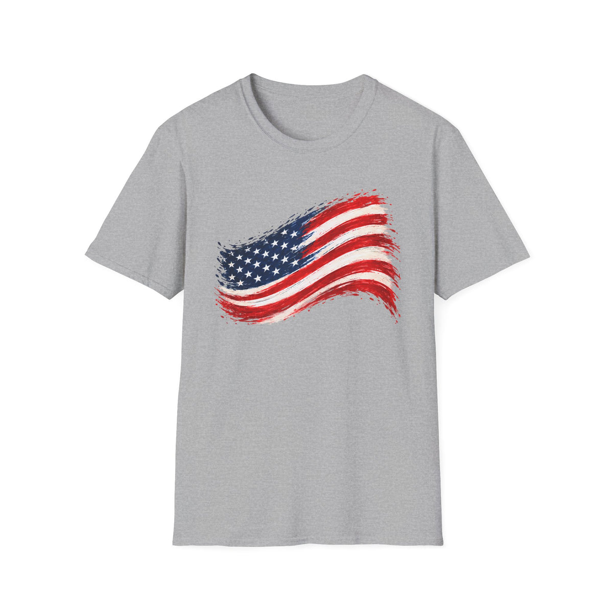 American Flag Brushstroke | Patriotic USA Graphic | Unisex T-Shirt