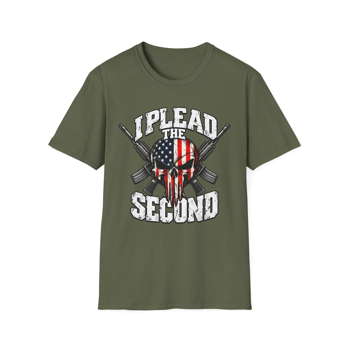 I Plead the Second Shirt | American Flag Skull T-Shirt | Second Amendment Tee