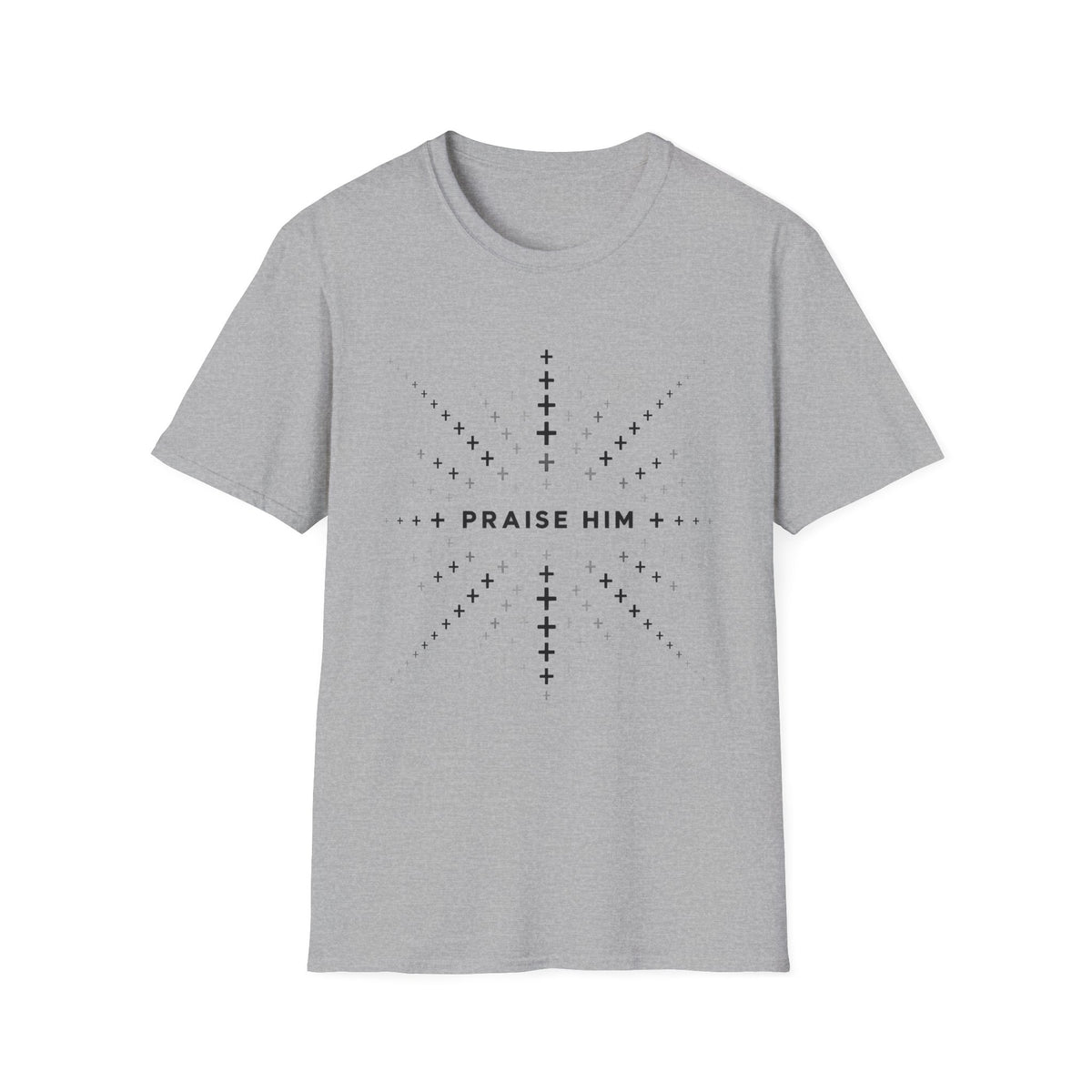 Praise Him Shirt | Fading Cross Christian T-Shirt | Minimalist Unisex Faith Tee