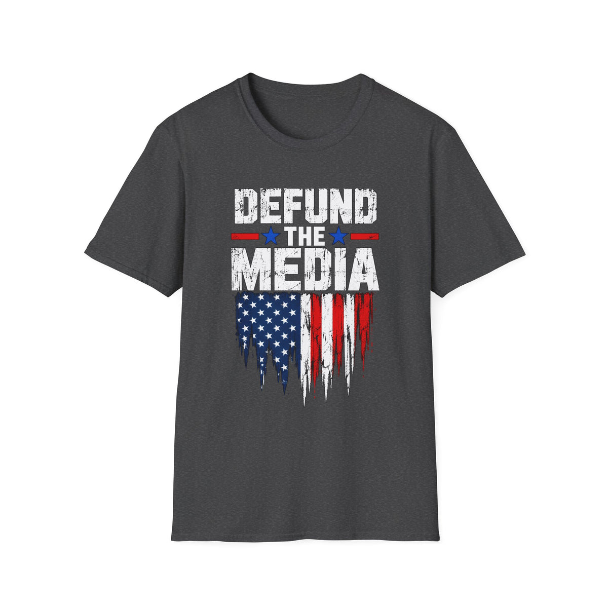 Defund the Media Flag Shirt | Distressed American Flag T-Shirt | Unisex Tee