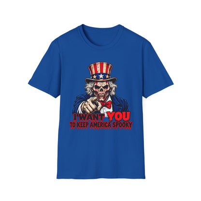 Skull Uncle Sam "I Want You to Keep America Spooky" T-Shirt