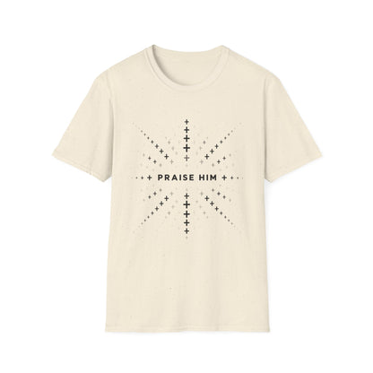 Praise Him Shirt | Fading Cross Christian T-Shirt | Minimalist Unisex Faith Tee
