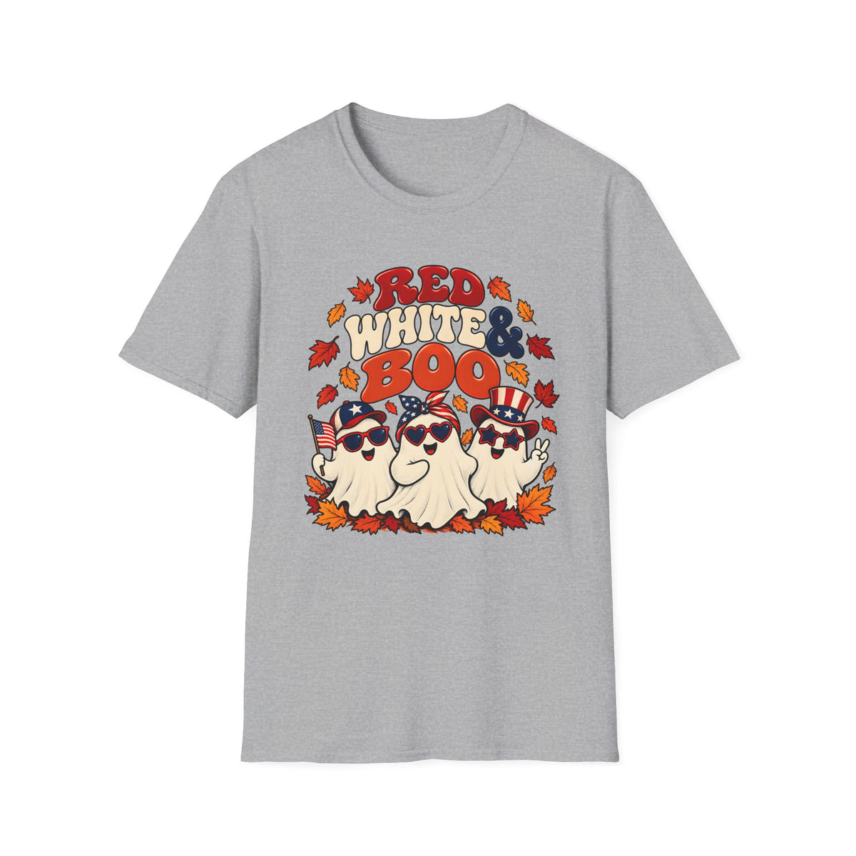 Red White & Boo T-Shirt | Patriotic Halloween Ghosts Graphic