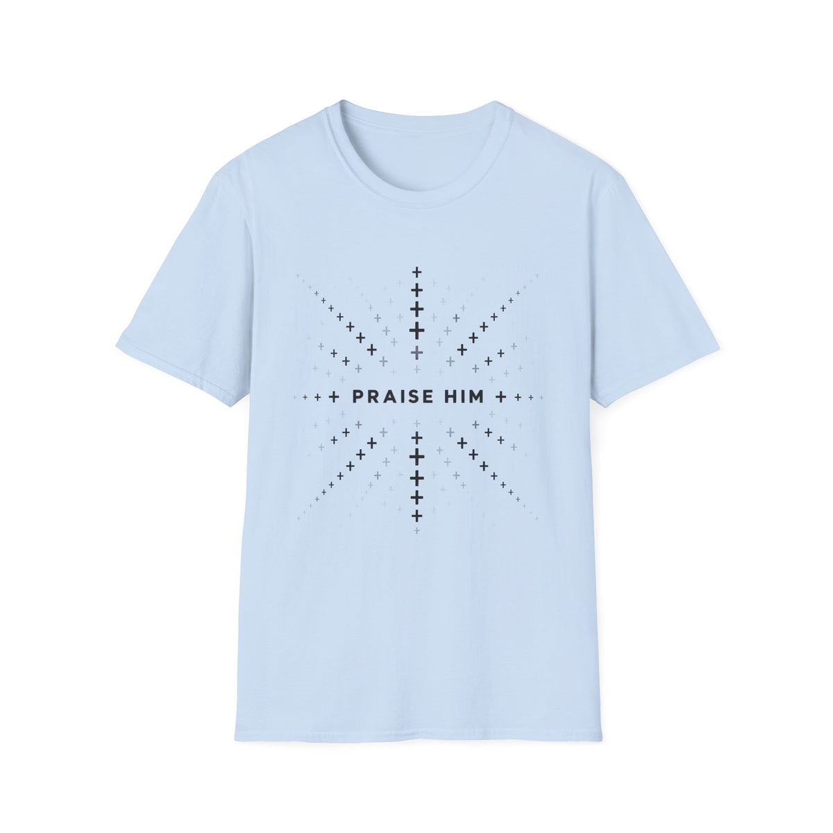 Praise Him Shirt | Fading Cross Christian T-Shirt | Minimalist Unisex Faith Tee