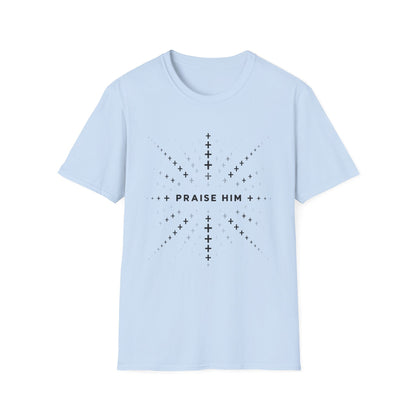Praise Him Shirt | Fading Cross Christian T-Shirt | Minimalist Unisex Faith Tee