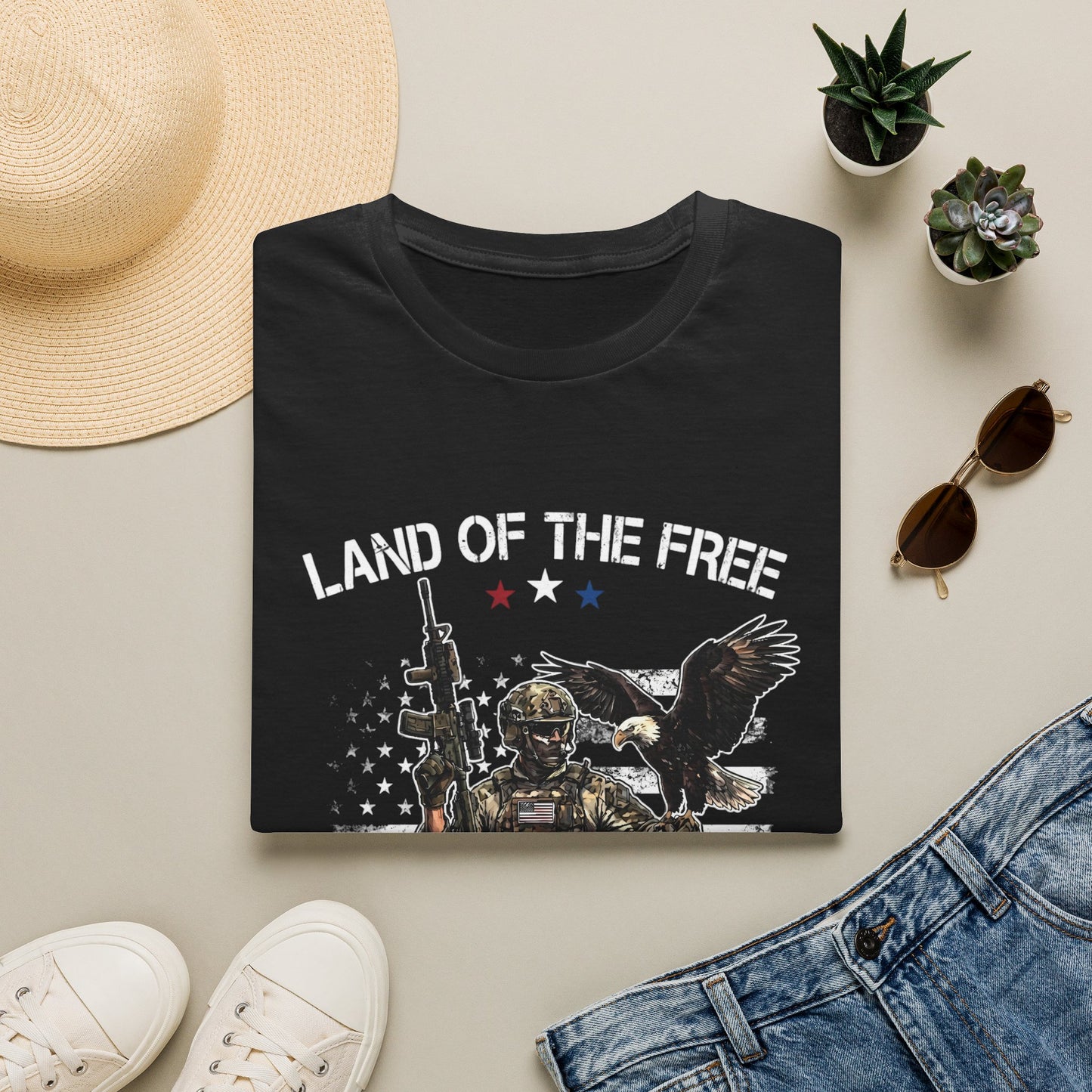 Land Of The Free Because Of The Brave (Unisex T-Shirt)