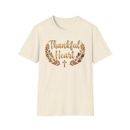 Thankful Heart Shirt | Christian Autumn Wreath T-Shirt | Unisex Faith Tee