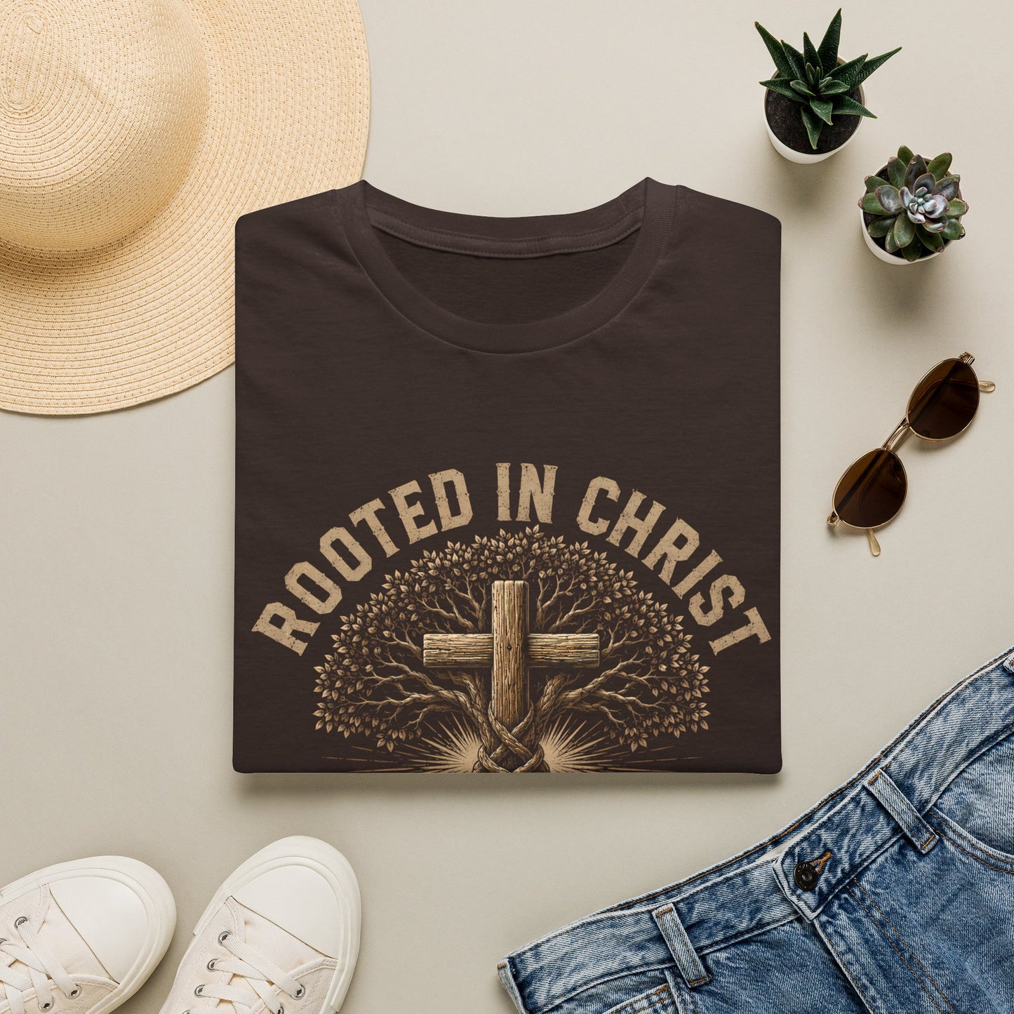 Rooted in Christ T-Shirt |  Christian Faith Tee | Unisex T-Shirt