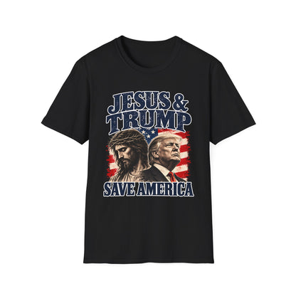 Jesus & Trump Save America Shirt | Patriotic Christian T-Shirt | Unisex Tee