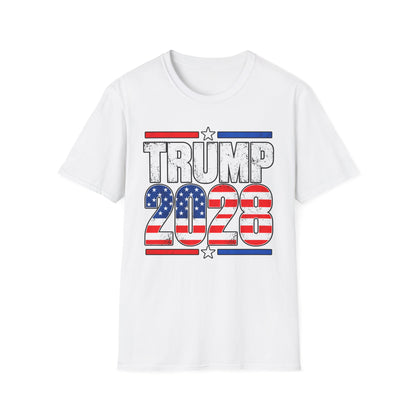 Trump 2028 T-Shirt | Distressed American Flag Stars and Stripes