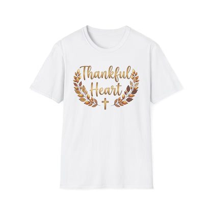 Thankful Heart Shirt | Christian Autumn Wreath T-Shirt | Unisex Faith Tee