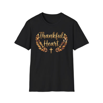 Thankful Heart Shirt | Christian Autumn Wreath T-Shirt | Unisex Faith Tee