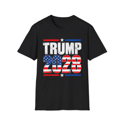 Trump 2028 T-Shirt | Distressed American Flag Stars and Stripes