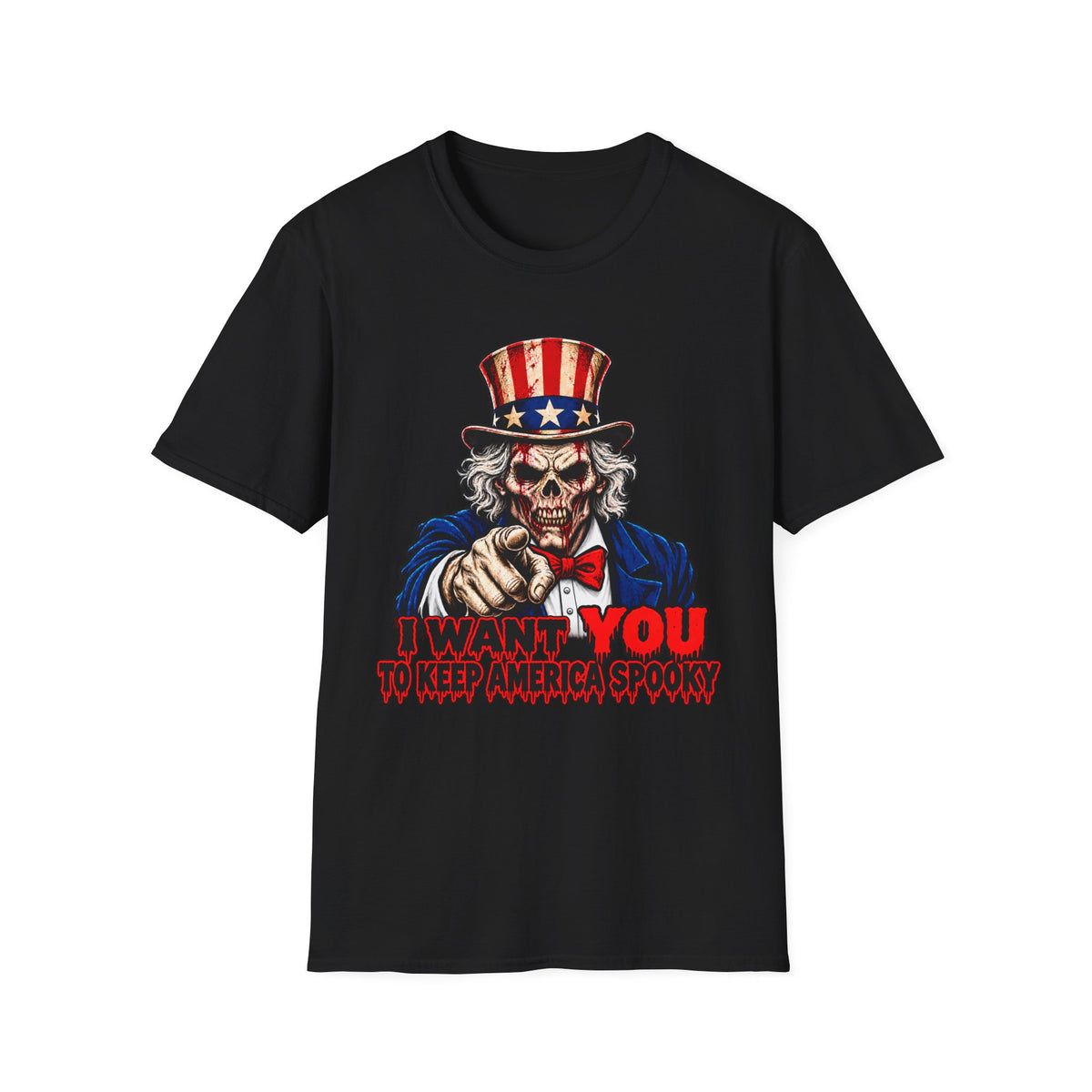Skull Uncle Sam "I Want You to Keep America Spooky" T-Shirt