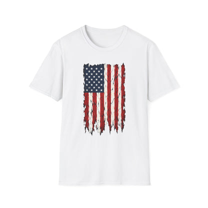 Distressed American Flag | Vintage Patriotic Graphic | Unisex T-Shirt