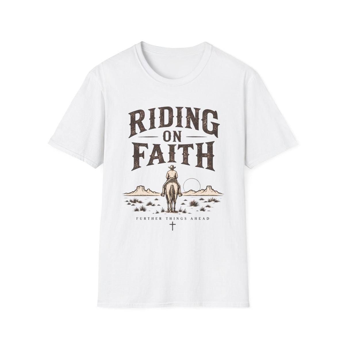 Riding on Faith Shirt | Christian Cowboy T-Shirt | Western Unisex Tee