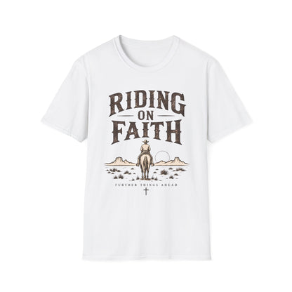 Riding on Faith Shirt | Christian Cowboy T-Shirt | Western Unisex Tee