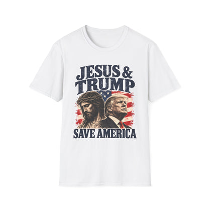 Jesus & Trump Save America Shirt | Patriotic Christian T-Shirt | Unisex Tee