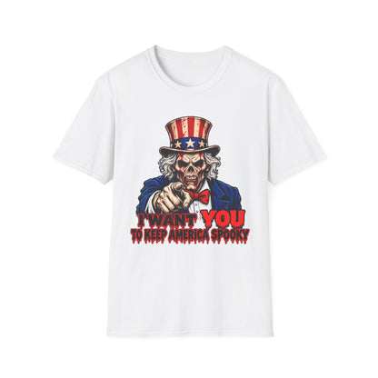 Skull Uncle Sam "I Want You to Keep America Spooky" T-Shirt