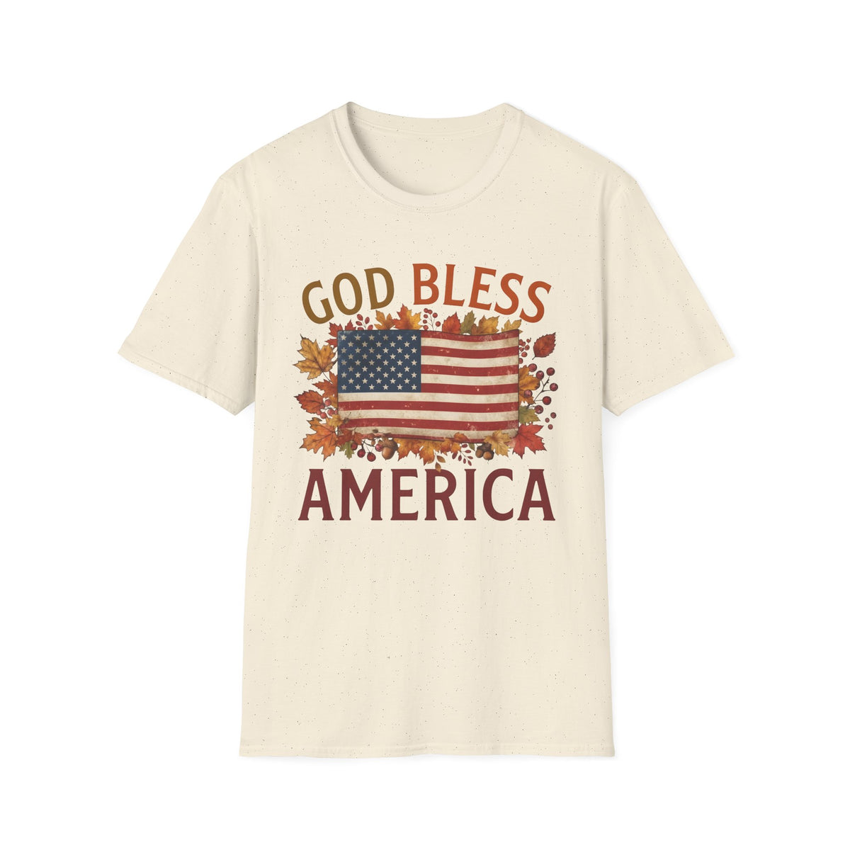 God Bless America Shirt | Autumn American Flag T-Shirt | Patriotic Unisex Tee