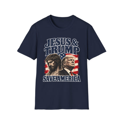 Jesus & Trump Save America Shirt | Patriotic Christian T-Shirt | Unisex Tee