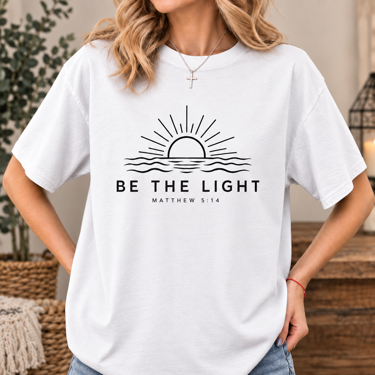 Be The Light Christian T-Shirt | Matthew 5:14 Bible Verse Shirt | Unisex Tee