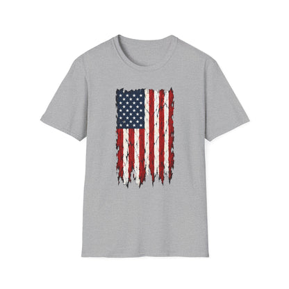 Distressed American Flag | Vintage Patriotic Graphic | Unisex T-Shirt