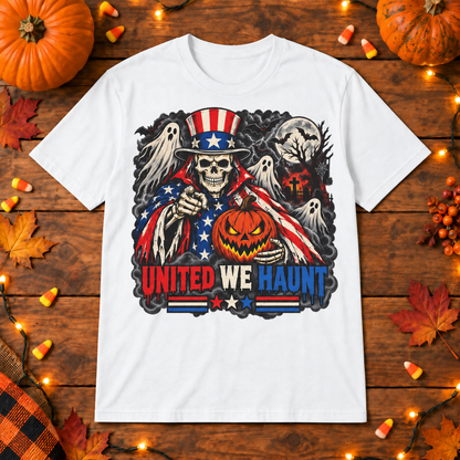United We Haunt Halloween Shirt | Patriotic Skeleton T-Shirt | Unisex Tee