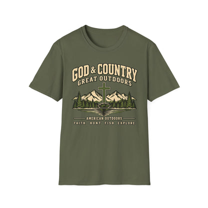 God & Country Outdoors Shirt | Christian Hunting T-Shirt | Unisex Camping Tee