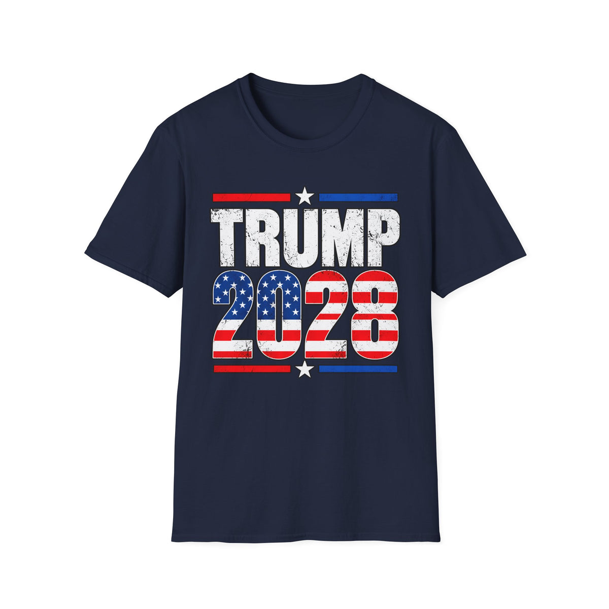 Trump 2028 T-Shirt | Distressed American Flag Stars and Stripes