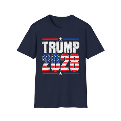 Trump 2028 T-Shirt | Distressed American Flag Stars and Stripes
