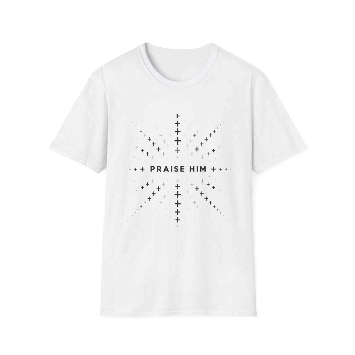 Praise Him Shirt | Fading Cross Christian T-Shirt | Minimalist Unisex Faith Tee
