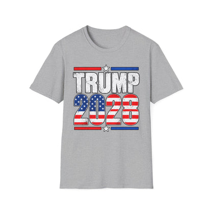 Trump 2028 T-Shirt | Distressed American Flag Stars and Stripes