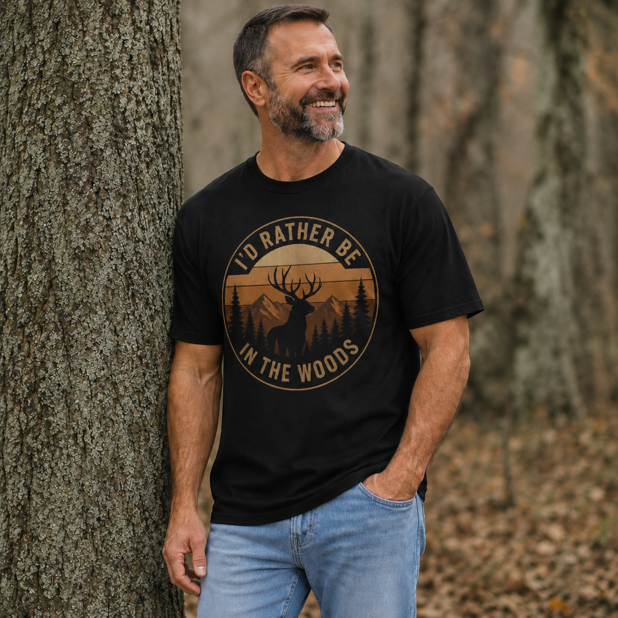 I'd Rather Be in the Woods Shirt | Hunting Outdoors Tee | Unisex T-Shirt