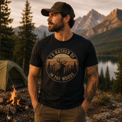 I'd Rather Be in the Woods Shirt | Hunting Outdoors Tee | Unisex T-Shirt