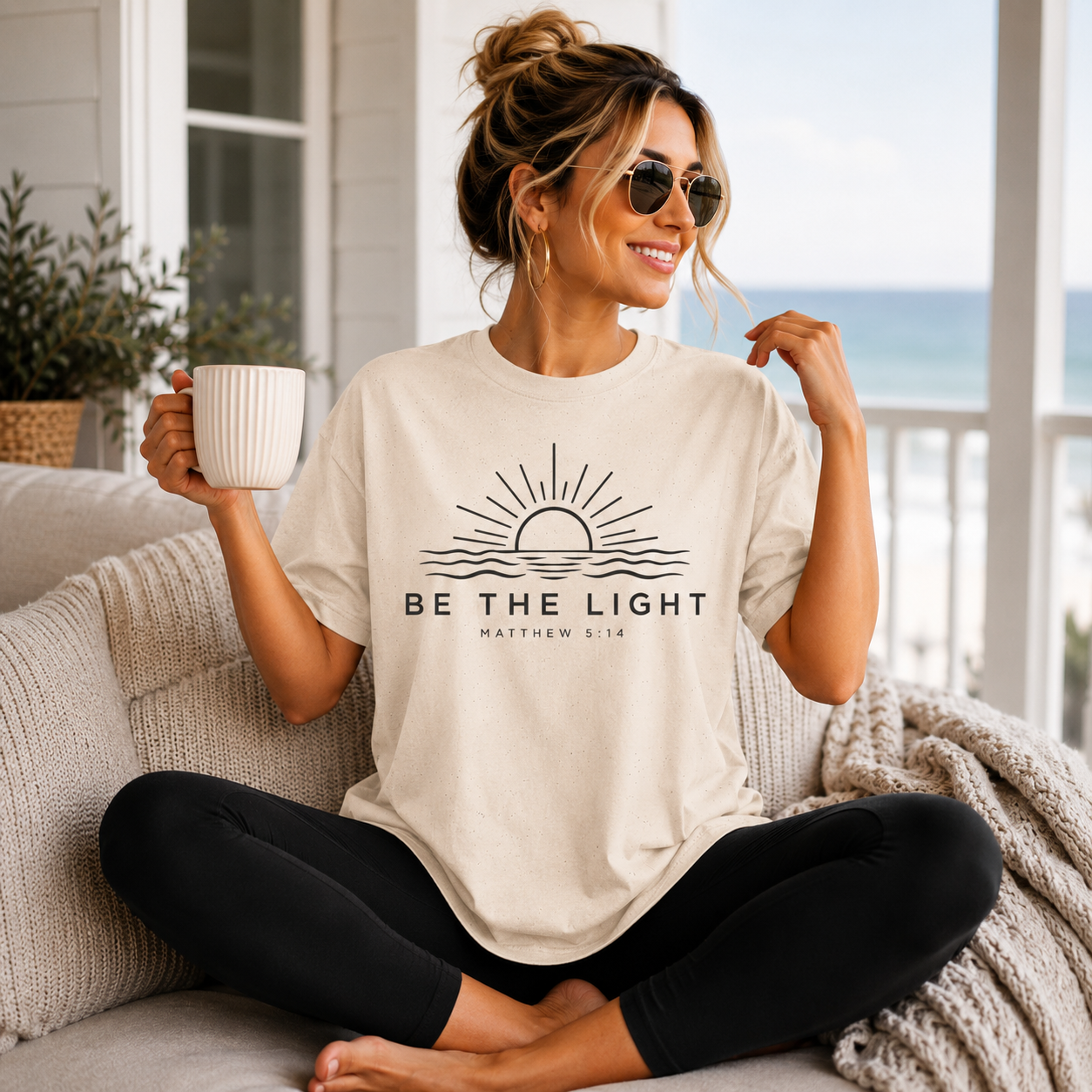 Be The Light Christian T-Shirt | Matthew 5:14 Bible Verse Shirt | Unisex Tee