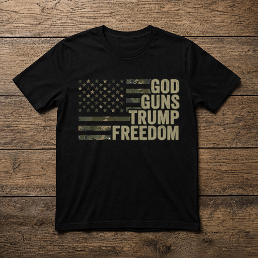 God, Guns, Trump, Freedom (Unisex T-Shirt)
