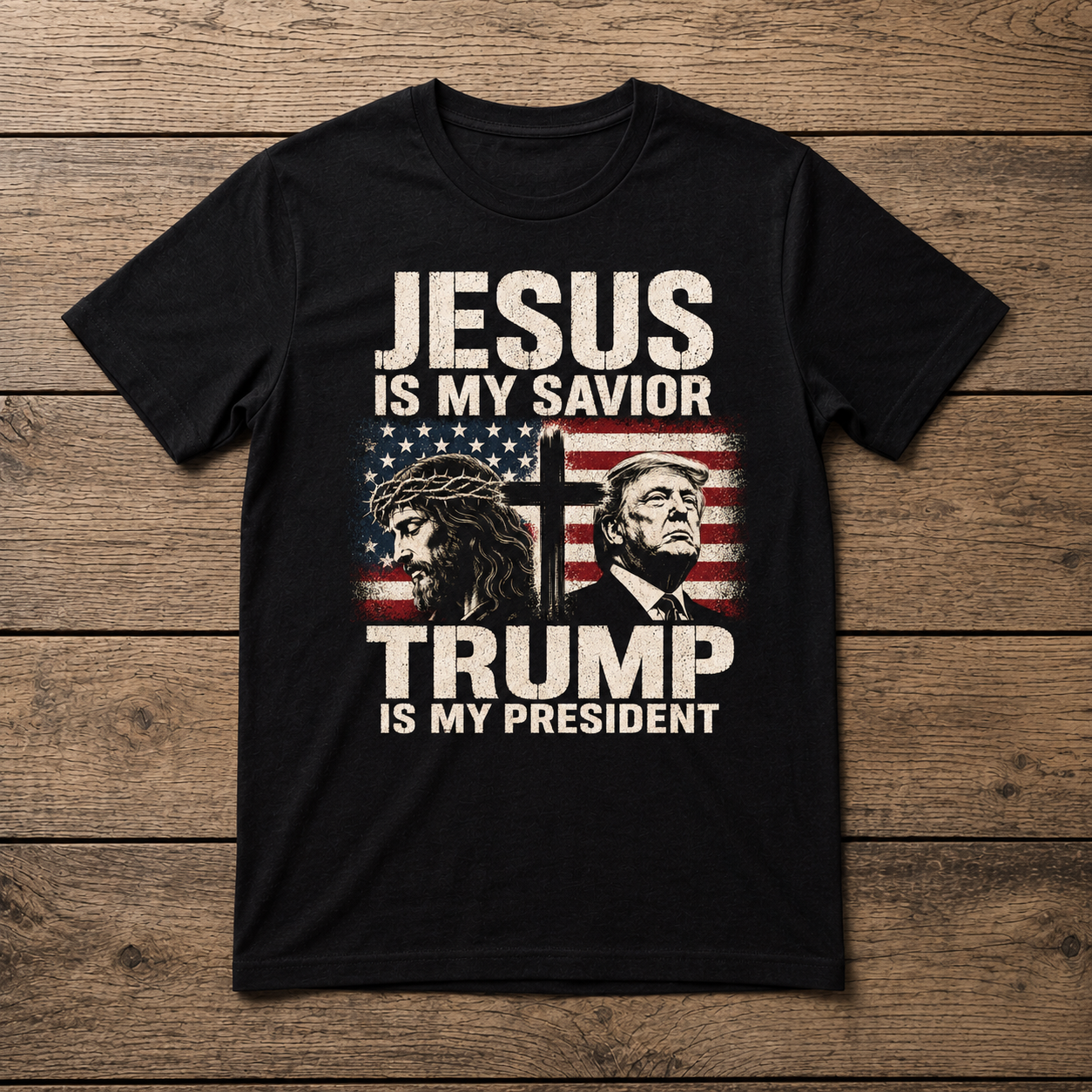 Jesus Is My Savior Trump Is My President T-Shirt (Unisex T-Shirt)