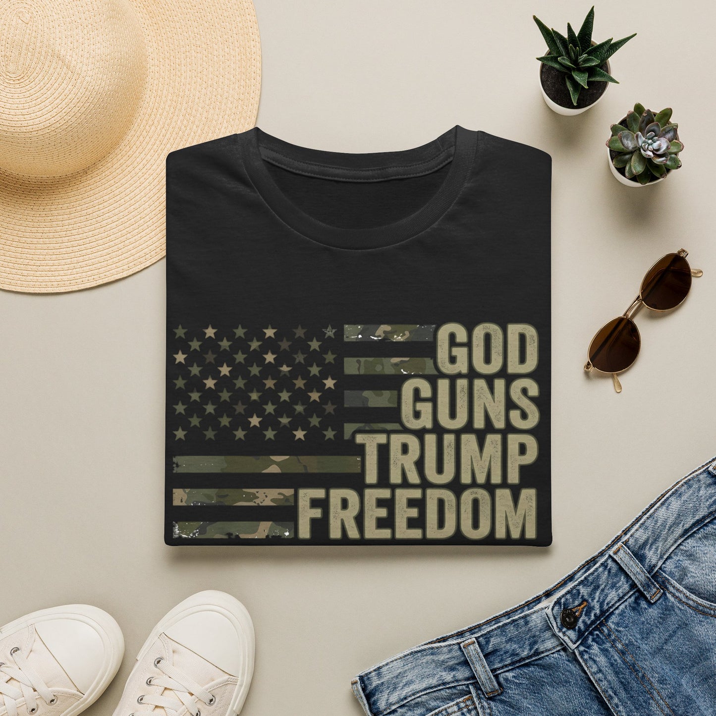 God, Guns, Trump, Freedom (Unisex T-Shirt)