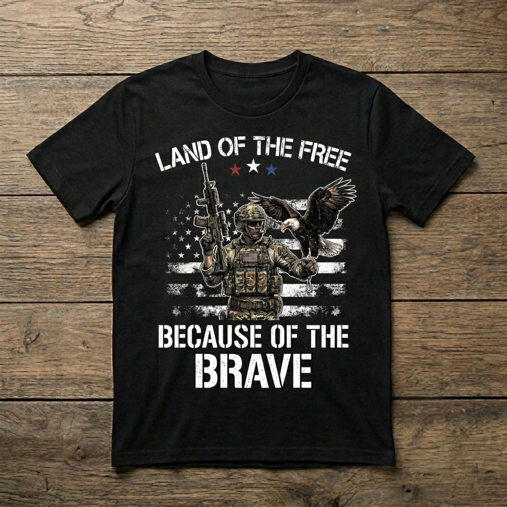 Land Of The Free Because Of The Brave (Unisex T-Shirt)