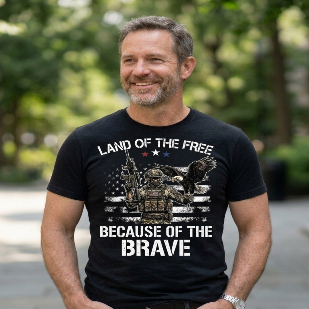 Land Of The Free Because Of The Brave (Unisex T-Shirt)
