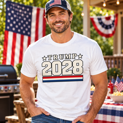 Trump 2028 Shirt | Patriotic Varsity Graphic T-Shirt | Unisex Tee