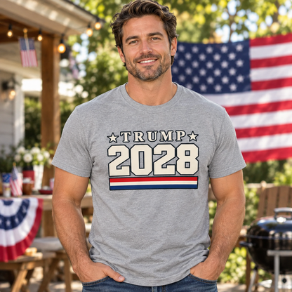 Trump 2028 Shirt | Patriotic Varsity Graphic T-Shirt | Unisex Tee