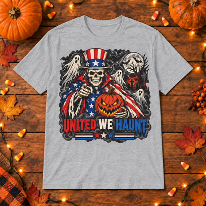 United We Haunt Halloween Shirt | Patriotic Skeleton T-Shirt | Unisex Tee