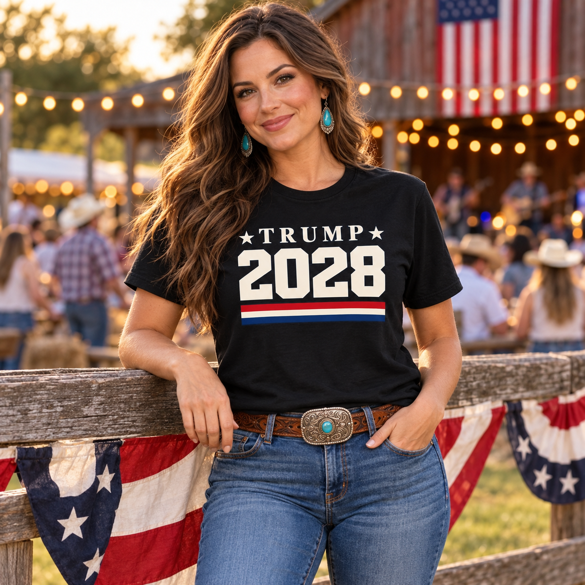 Trump 2028 Shirt | Patriotic Varsity Graphic T-Shirt | Unisex Tee