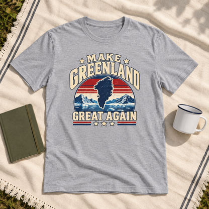 Make Greenland Great Again vintage Arctic map shirt in Gray, shirt-only product view