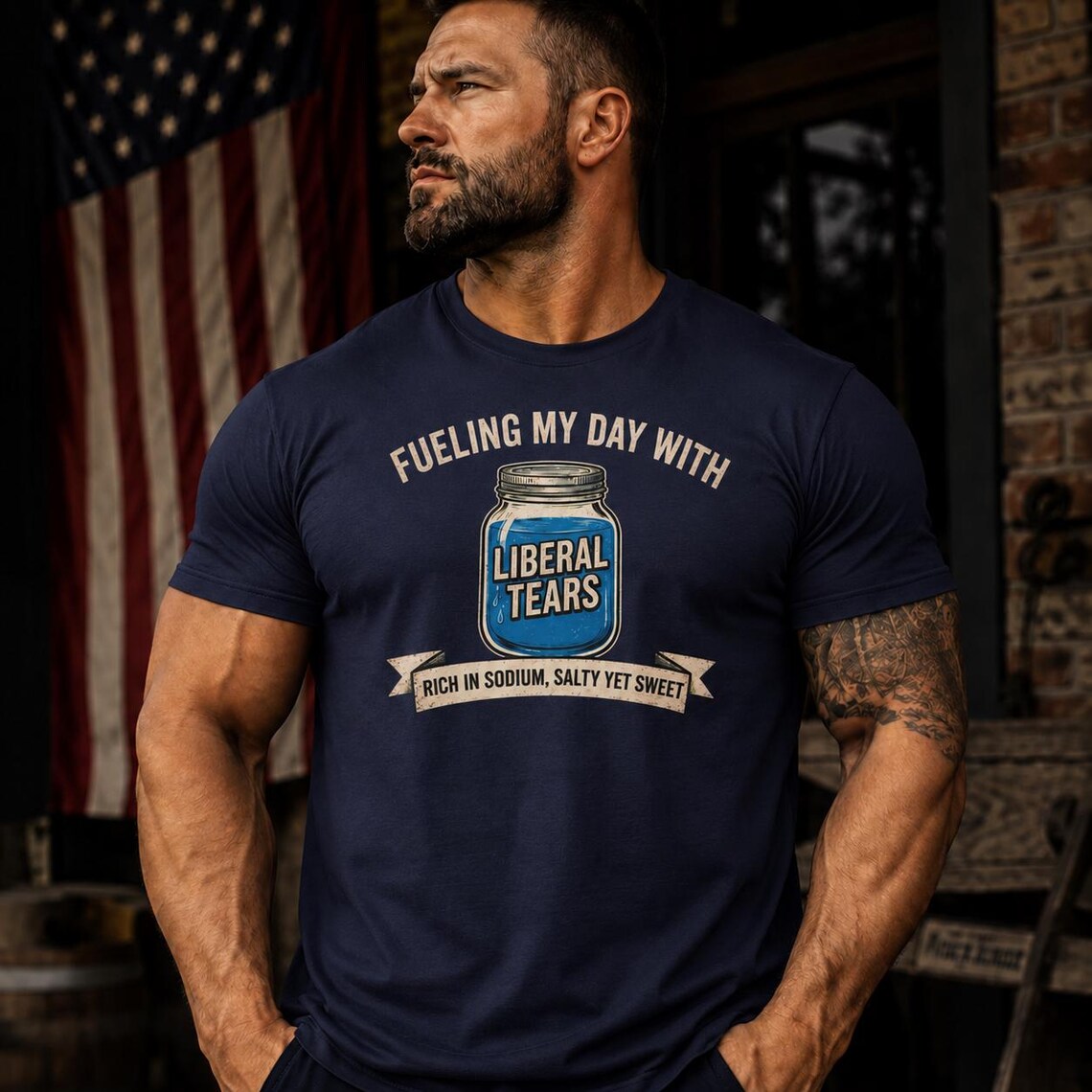 Fueling My Day With Liberal Tears | Conservative Political Tee | Unisex T-Shirt